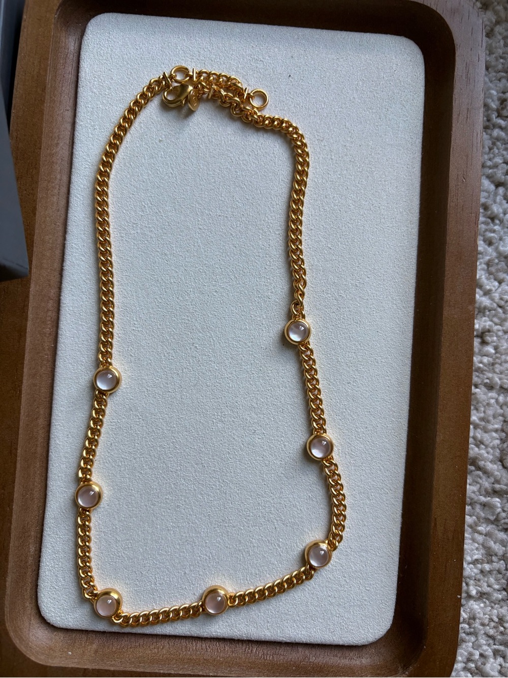 Julie Vos Gold Station Necklace with White Accents - Picture 5 of 6